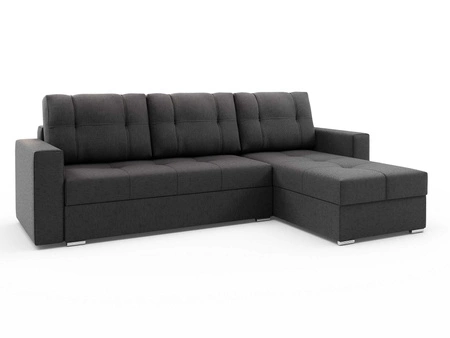 Das graue rechte Ecksofa Aldo mit Schlaffunktion garantiert höchsten Komfort und Funktionalität