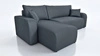 Ecksofa mit Schlaffunktion Fiesta dunkelgraues Universal Ecksofa mit Plüschstoff-Bettkasten