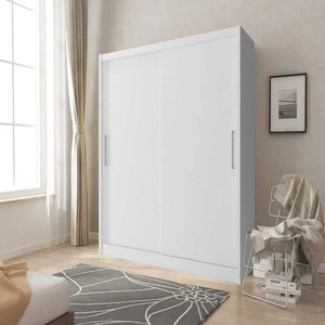 Goya Schiebeschrank 130 cm weiß moderne Garderobe ideal für eine Garderobe Schlafzimmer oder Flur