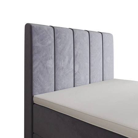 Boxspringbett Casey 100x200 blau Bett im modernen skandinavischen Stil mit gepolstertem Kopfteil Bett mit Staukasten