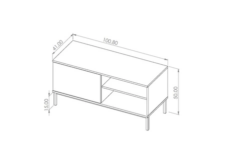 RTV Schrank Tutti 100 cm schwarz einfache Form des Schrankes auf einem Metallsockel in schwarzem eleganten Design