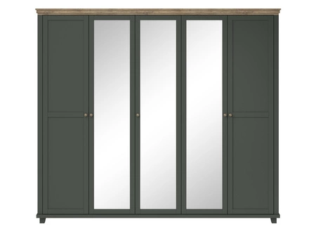 Spiegelschrank Evora 246 cm Flaschengrün / Eiche lefkas geräumiger Kleiderschrank für Flur oder Schlafzimmer im klassischen Stil