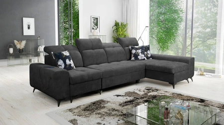 Ecksofa mit Schlaffunktion Buffalo XII graphit rechts stilvolles und funktionelles Ecksofa mit Bettkasten