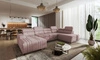 Ecksofa mit Schlaffunktion Castel VI rosa links komfortables und elegantes Ecksofa mit zwei Bettkästen