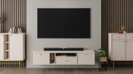 RTV-Hängeschrank Kioto IV 180 cm beige eleganter Schrank in gedeckten Farben dezente Goldgriffe