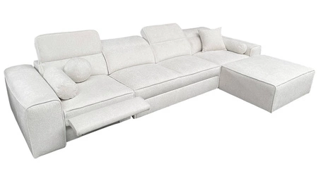 Ecksofa mit Schlaffunktion Viano XII Lux hellbraun rechtshändig Designer-Ecksofa für Wohnzimmer mit komfortablem ausziehbarem Fußteil