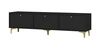 Kioto I Möbel schwarz graphit stilvolles Design Wohnzimmermöbel elegante Wohnwand auf einem goldenen Metallsockel