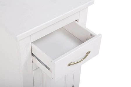 Badezimmer Schrank Romantic 45 cm weiß unkonventionelles Design Schrank aus Holz dezente Fräsungen an der Frontstruktur