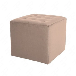 Lori Pouffe 39 cm dunkelbeige idealer Hocker flecken- und kratzfest Sitzpouffe mit bequemer Sitzfläche zart gesteppt