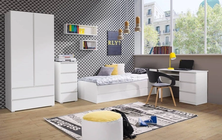 Bett Simple 160x200 cm weiß funktionelles Möbelstück für das Schlafzimmer oder Jugendzimmer