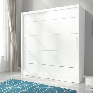 Schiebeschrank Anafi 200 cm weiß moderne Garderobe ideal für ein Schlafzimmer Kleiderschrank oder Flur