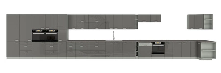 Grau 105 ND 1F BB Küchenschrank rechts, dampf-, hitze- und spritzwassergeschützt