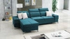 Ecksofa mit Schlaffunktion Elgin türkis linkes Ecksofa mit verstellbaren Kopfstützen praktische Schubladen in Möbelseiten