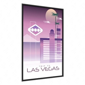 Poster Reise nach Las Vegas 70x100 gerahmtes Poster Präzisionsdruck mit stilvoller Grafik perfekte Dekoration für Wohnzimmer oder Schlafzimmer