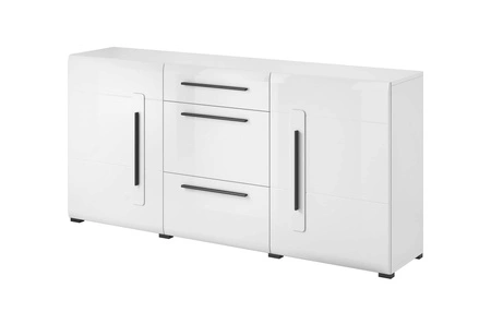 Kommode mit Schubladen Tulsa 180 cm weiß / weiß glänzend funktional ideal für moderne klassische und skandinavische Interieurs