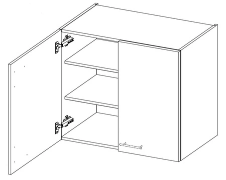 Nalo Eck-Küchenmöbel-Set 230x370 cm glänzende Fronten Schrank Stil wird das Innere jeder Küche passen