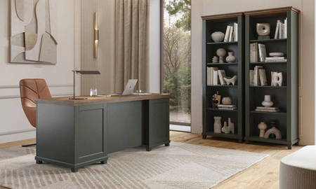 Bücherregal Evora 71 cm Flasche grün / Eiche lefkas stilvolle Bücherregal Design perfekte Ergänzung zum Büro Studie oder Jugendzimmer