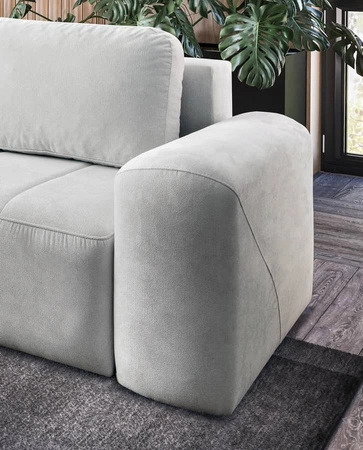 Ecksofa mit Schlaffunktion Bovec II grau links Komfort-Ecksofa mit einem stilvollen Charakter-Bettcontainer