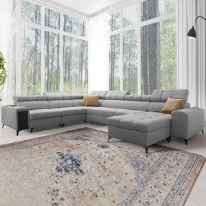 Ecksofa mit Schlaffunktion Bolmso VIII grau rechts elegantes und bequemes Ecksofa mit Schublade ideal für geräumige Innenräume