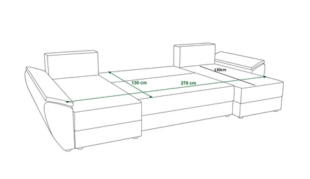 Ecksofa mit Schlaffunktion Fogu U III Indisch rosa stilvolles Ecksofa mit Armlehnen und Bettzeugablage Cordstoff