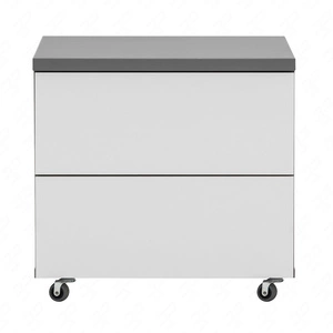 Schrank auf Rollen mit Schubladen Yugo Esche / weiß glänzend Funktionsmöbel für das Büro, Arbeitszimmer oder Jugendzimmer