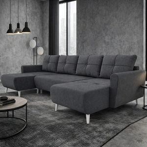 Ecksofa mit Schlaffunktion Felicie U dunkelgrau stilvolles und elegantes Ecksofa das sich in skandinavische Einrichtungen einfügt