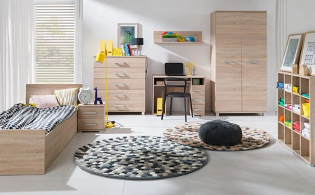 Eck-Kleiderschrank Maximus Eiche sonoma helles modernes Design und universelle Tür auf der rechten oder linken Seite installiert werden