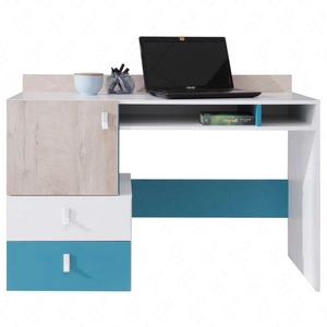 Schreibtisch mit Schubladen Niko 125 cm weiß / Eiche / marine stilvoll und funktionell für das Jugendzimmer