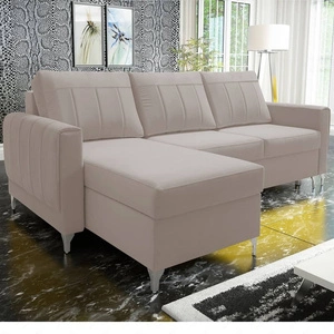 Ecksofa mit Schlaffunktion Alimos beige linke Seite hydrophobe Komfort und Funktionalität für die tägliche Entspannung