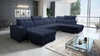 Ecksofa mit Schlaffunktion Luigi VI marineblau links stilvolles Ecksofa mit Bettzeugcontainern, bezogen mit weichem Stoff