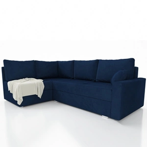 Ecksofa mit Schlaffunktion Nofi dunkelblau links modernes Design ein schlichter und stilvoller Körper, der sich in jede Einrichtung einfügt