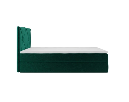 Boxspringbett Arvada 100x200 flaschengrün im modernen skandinavischen Stil mit gepolstertem Kopfteil Bett mit Staukasten