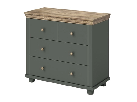 Evora 90 cm Kommode Flasche grün / Eiche lefkas ideal für moderne klassische und skandinavische Innenräume