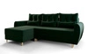 Ecksofa mit Schlaffunktion Rovigo bottle green links elegantes Ecksofa in skandinavischem Design großes Bettzeugfach
