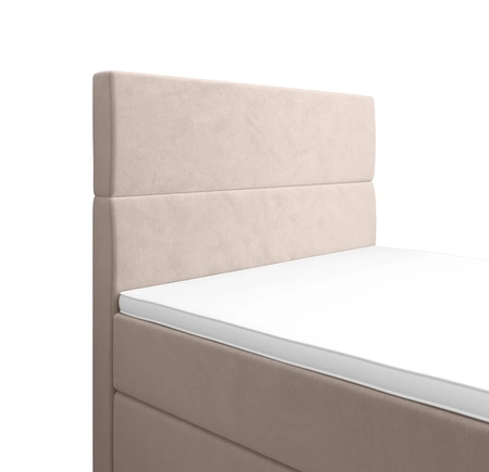 Boxspringbett Benet 90x200 beige Bett im modernen skandinavischen Stil mit gepolstertem Kopf- und Fußteil Bett mit Staukasten