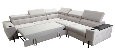 Ecksofa mit Schlaffunktion Belvi IV braun rechts elegantes und stilvolles Ecksofabett für das Wohnzimmer praktischer Stauraum an der Seite