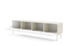 TV-Schrank Muti 195 cm beige Design TV-Schrank auf stabilem Metallsockel mit Zierrillen