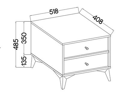 Nachttisch Kioto I beige mit Schubladen ideal Schlafzimmer Schrank subtilen Griffe Metall Beine
