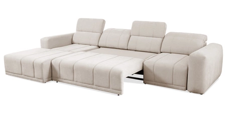 Ecksofa mit Schlaffunktion Cetara XII grau linksseitig stilvolles Design komfortable Schiebelehnen zwei Bettkästen