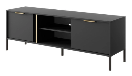 RTV Schrank Golden 153 cm anthrazit modernes Design ideal für Innenräume im industriellen Stil goldene Kante Griff gibt Eleganz