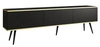 TV-Schrank Luxury 175 cm schwarz elegantes Design Schrank mit goldener Zierleiste Schrank auf schwarzen Metallbeinen