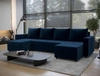 Ecksofa mit Schlaffunktion Pasco U navy blue klassisches Design geschmackvoller Körper mit garantierter Funktionalität und Komfort weicher Stoff