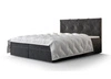 Boxspringbett Arvada 140x200 grau im modernen skandinavischen Stil mit gepolstertem Kopfteil