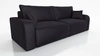 Sofa Fiesta schwarz funktionelles Wohnzimmersofa mit Bettzeugablage elegantes Design strapazierfähiger Plüschstoff