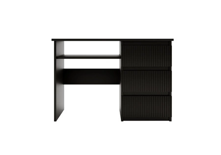 Schreibtisch mit Schubladen Flexi 110 cm schwarz vielseitiger Schreibtisch mit der Möglichkeit, Schubladen auf beiden Seiten zu installieren dekorative geriffelte Fronten