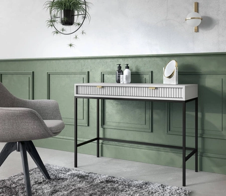 Konsolentisch Lovro Grau mit Schubladen Stilvolles und funktionales Möbelstück für Flur Wohnzimmer oder Büro