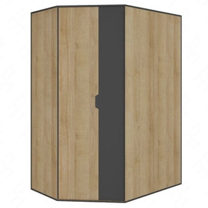Eckschrank Nano in Graphit / Eiche riviera ideal für einen Kleiderschrank, sehr nützlich und hat einen modernen Look