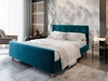 Polsterbett Isara 160x200 türkis mit Stauraum im modernen skandinavischen Stil mit markantem Kopf- und Fußteil