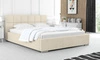 Polsterbett Costa 140x200 beige stilvolles Bett mit Bettzeugablage komfortables Kopfteil besticht durch sein elegantes Design