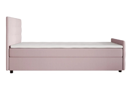Boxspringbett Kansas 120x200 puderrosa Bett im modernen skandinavischen Stil mit gepolstertem Kopf- und Fußteil